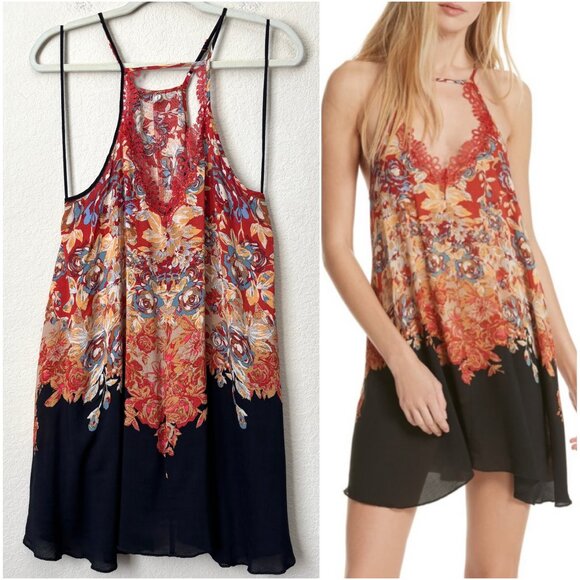 Intimately Free People Boho Floral Haze Printed Mini Slip Dress - Picture 1 of 13